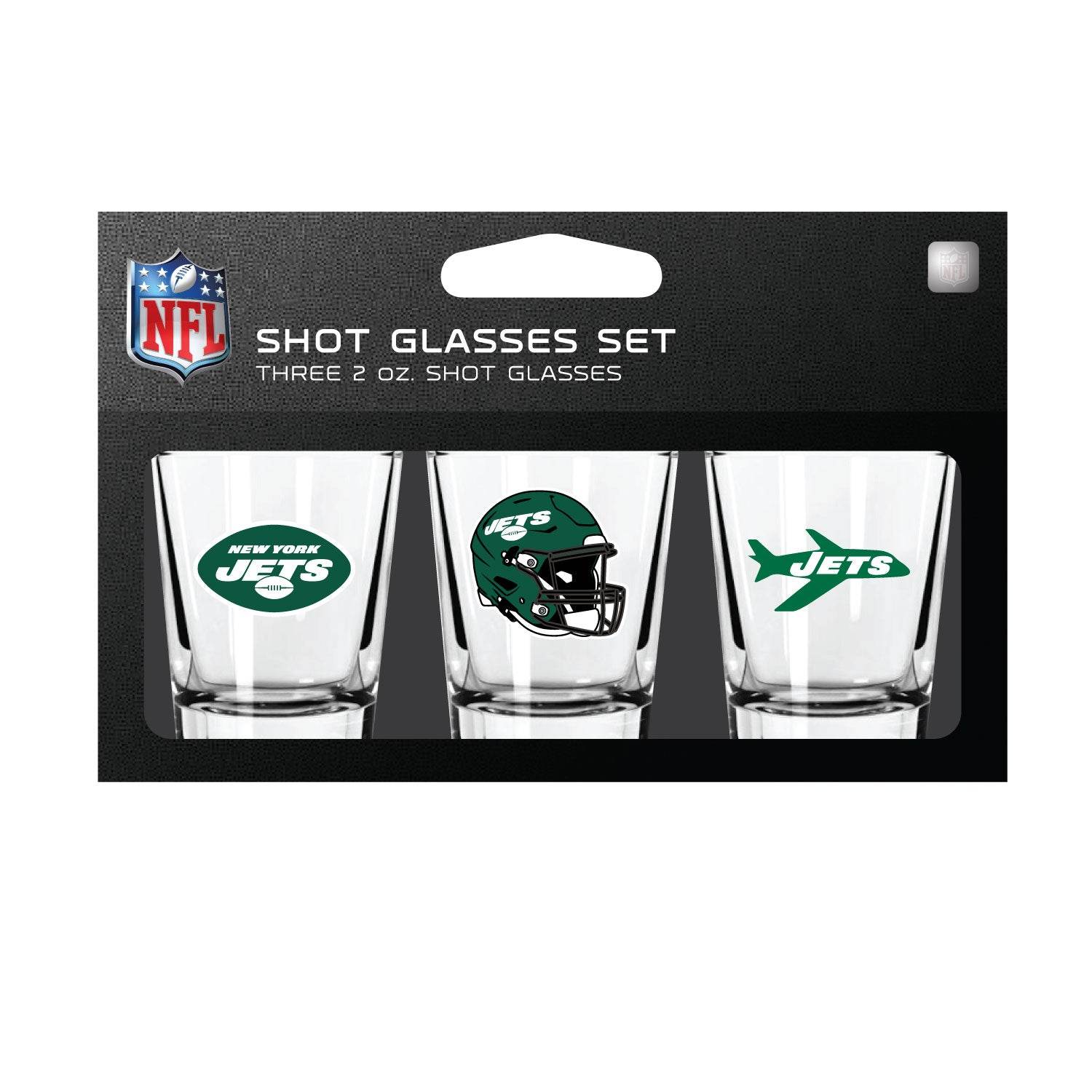 New York Jets Shot Glass Set 3 Pack Boxed Dishwasher Safe - ToylandEU