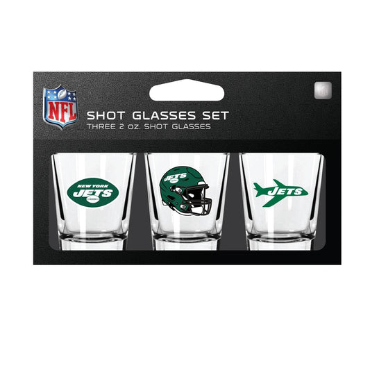 New York Jets Shot Glass Set 3 Pack Boxed Dishwasher Safe - ToylandEU