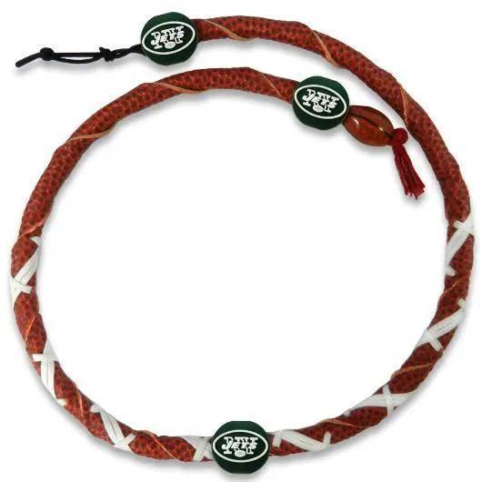  New York Jets Spiral Football Necklace Leather Beads -  ToylandEU™