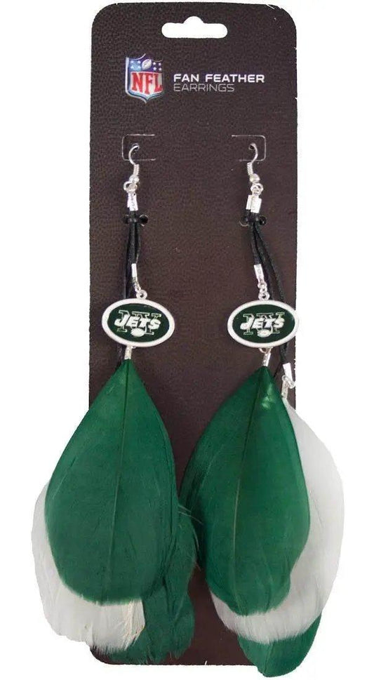  New York Jets Team Color Feather Earrings Pewter Logo -  ToylandEU™