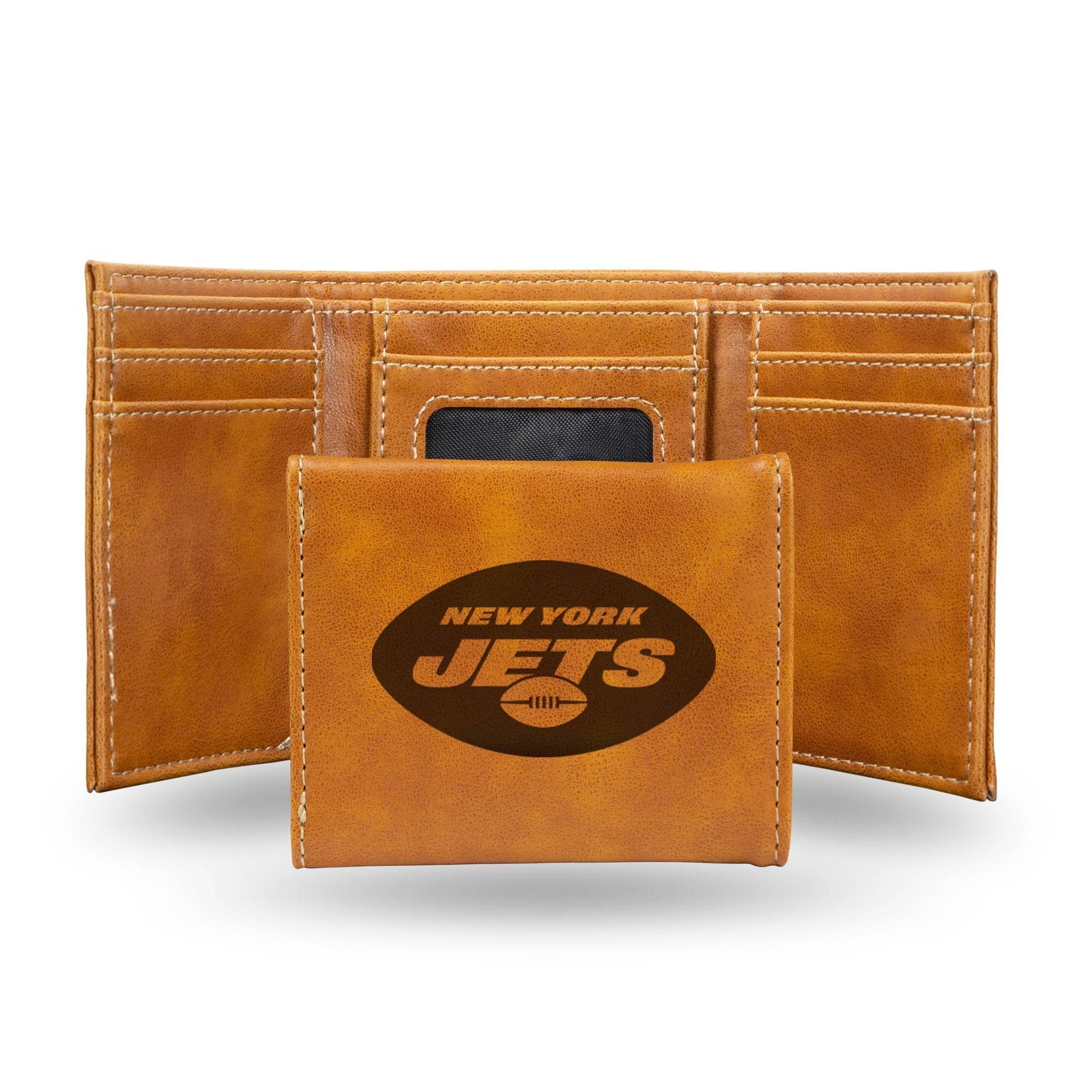 New York Jets Trifold Wallet Laser Engraved Leather - ToylandEU