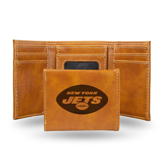New York Jets Trifold Wallet Laser Engraved Leather - ToylandEU