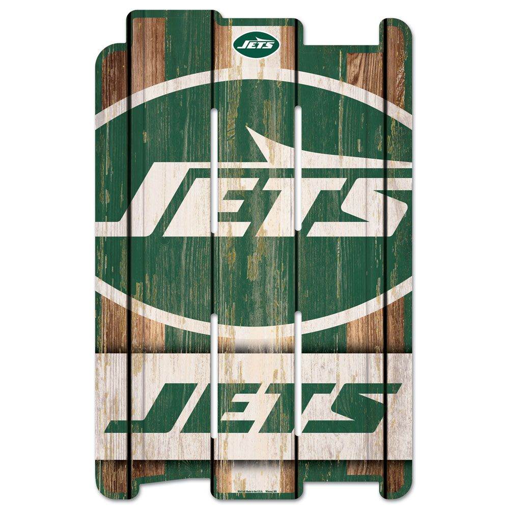 New York Jets Wood Fence Sign 11x17 Retro Whitewash - ToylandEU