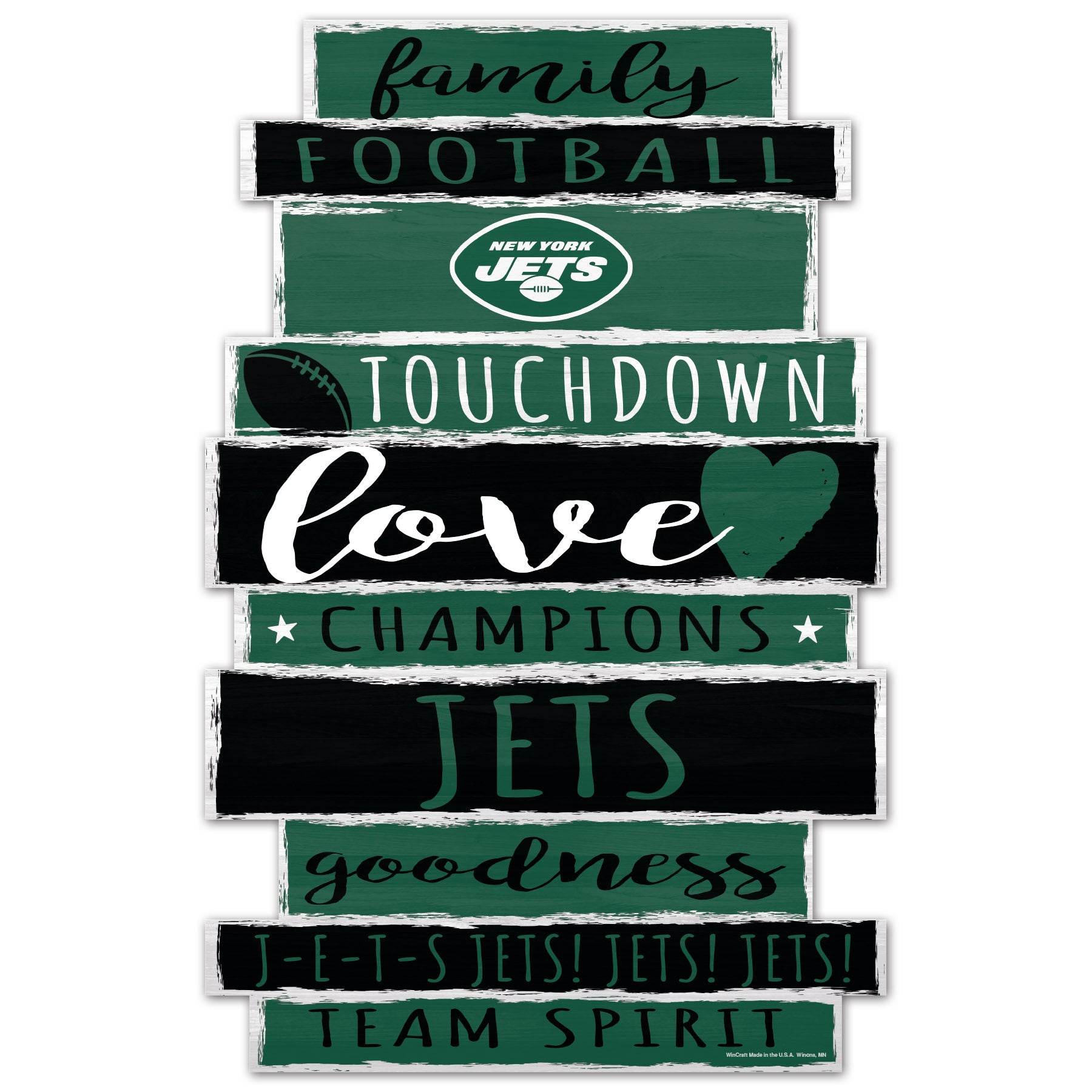 New York Jets Wood Sign 11x17 Family Word Decor Wall Art - ToylandEU