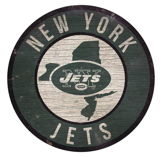  New York Jets Wood Sign 12 Inch Round State Design USA -  ToylandEU™