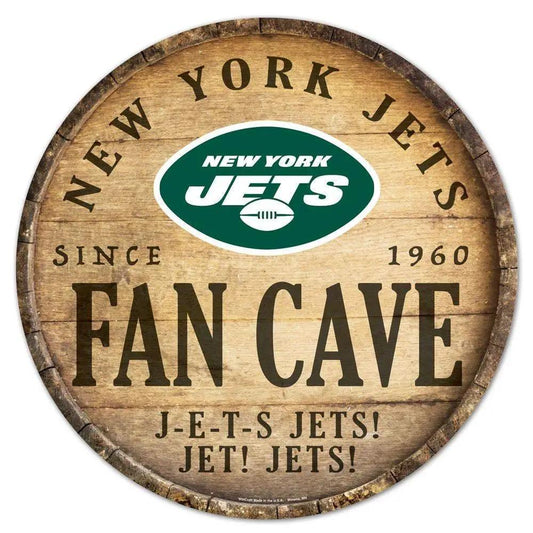  New York Jets Wood Sign 14 Inch Round Barrel Top Decor -  ToylandEU™