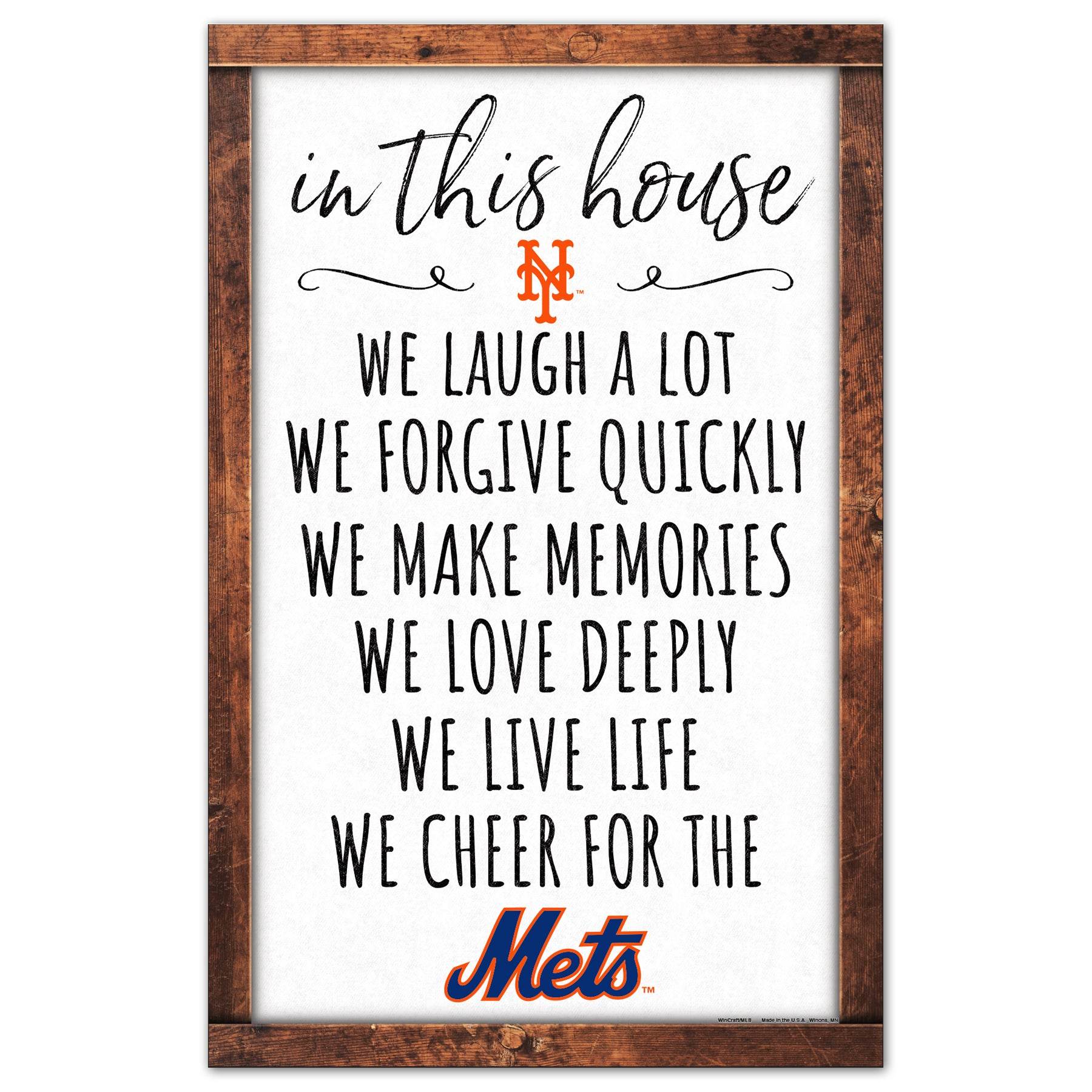 New York Mets 11x17 Wood Sign In This House Decor Display - ToylandEU