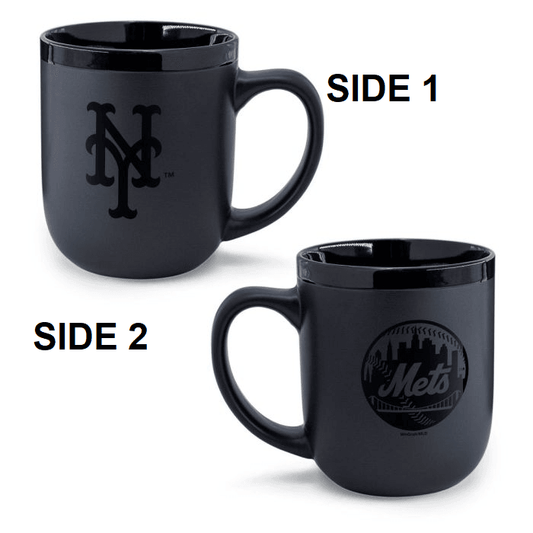 New York Mets Matte Black Coffee Mug 17oz Ceramic Stoneware - ToylandEU