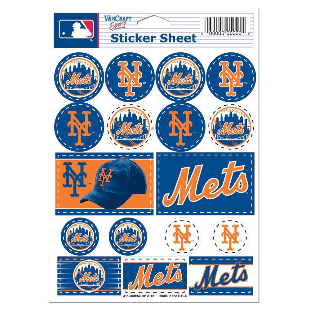 New York Mets Vinyl Decal Sheet 5x7 Sticker Pack Premium - ToylandEU