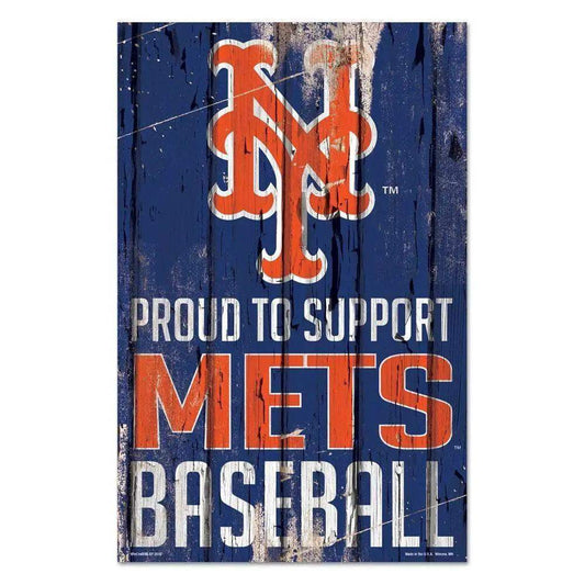  New York Mets Wood Sign 11x17 Proud to Support Team Colors -  ToylandEU™