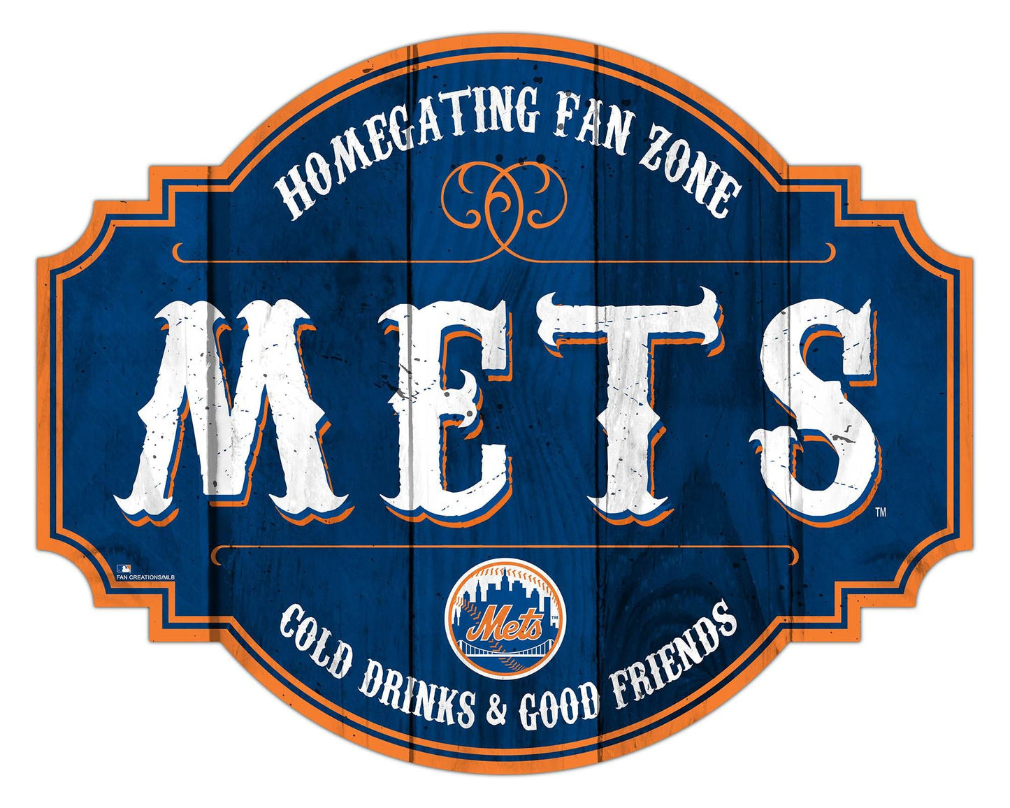 New York Mets Wood Sign 12 Inch Tavern Homegating Decor - ToylandEU