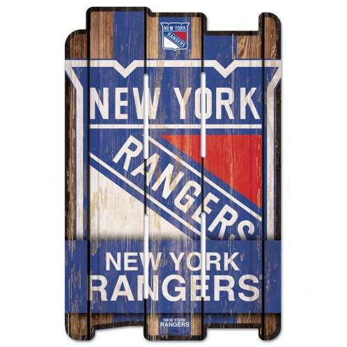 New York Rangers 11x17 Wood Fence Style Sign Whitewashed - ToylandEU