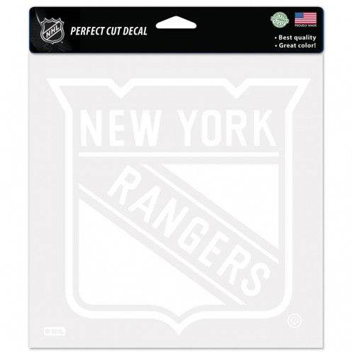 New York Rangers 8x8 White Perfect Cut Vinyl Decal For Cars - ToylandEU