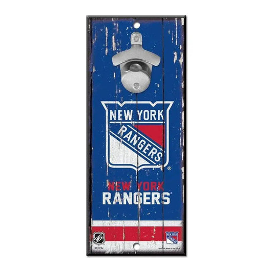  New York Rangers Wood Sign 5x11 Bottle Opener Wall Mount -  ToylandEU™