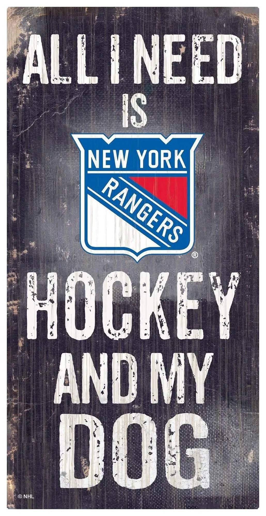  New York Rangers Wood Sign 6x12 Hockey Dog Design Plaque -  ToylandEU™