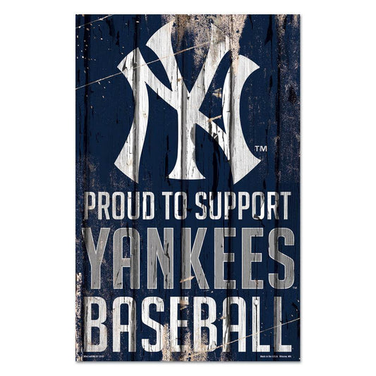 New York Yankees 11x17 Wood Sign Proud to Support Design - ToylandEU