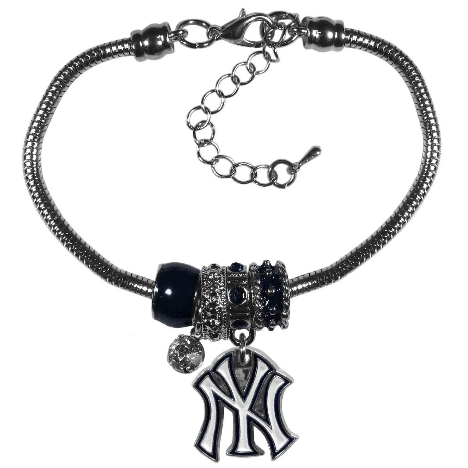 New York Yankees Euro Bead Style Bracelet with Rhinestones - ToylandEU