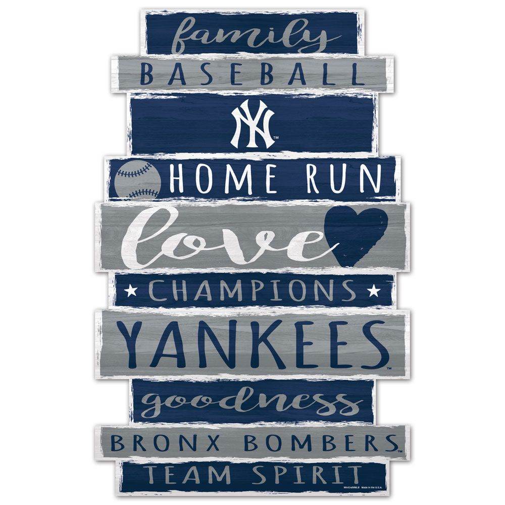 New York Yankees Family Word Design Wood Sign 11x17 - ToylandEU