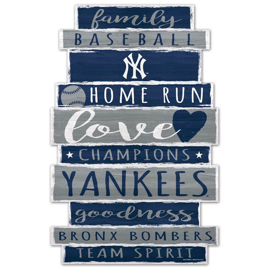 New York Yankees Family Word Design Wood Sign 11x17 - ToylandEU