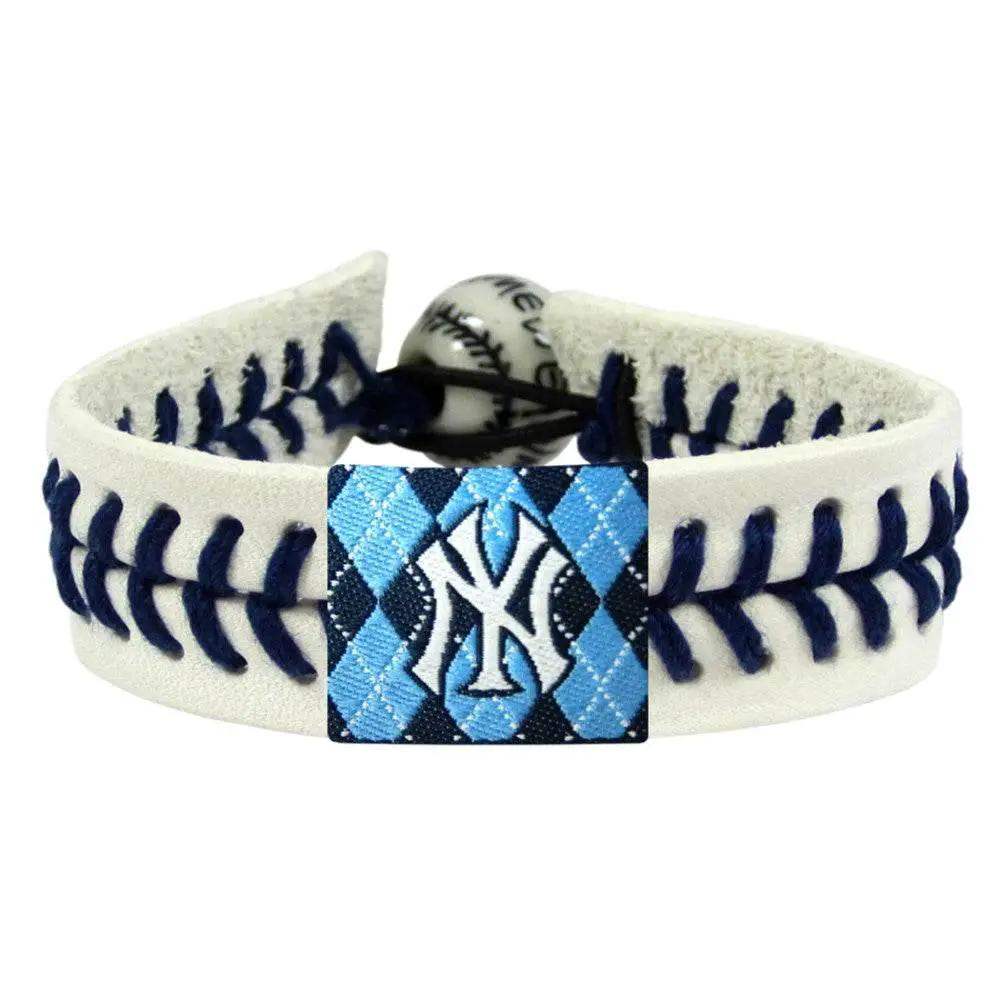  New York Yankees Leather Bracelet Argyle Ceramic Bead -  ToylandEU™