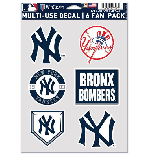 New York Yankees Multi Use Fan Decal Pack Set Of 6 Official - ToylandEU