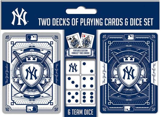 New York Yankees Playing Cards and Dice Set With Team Logos - ToylandEU