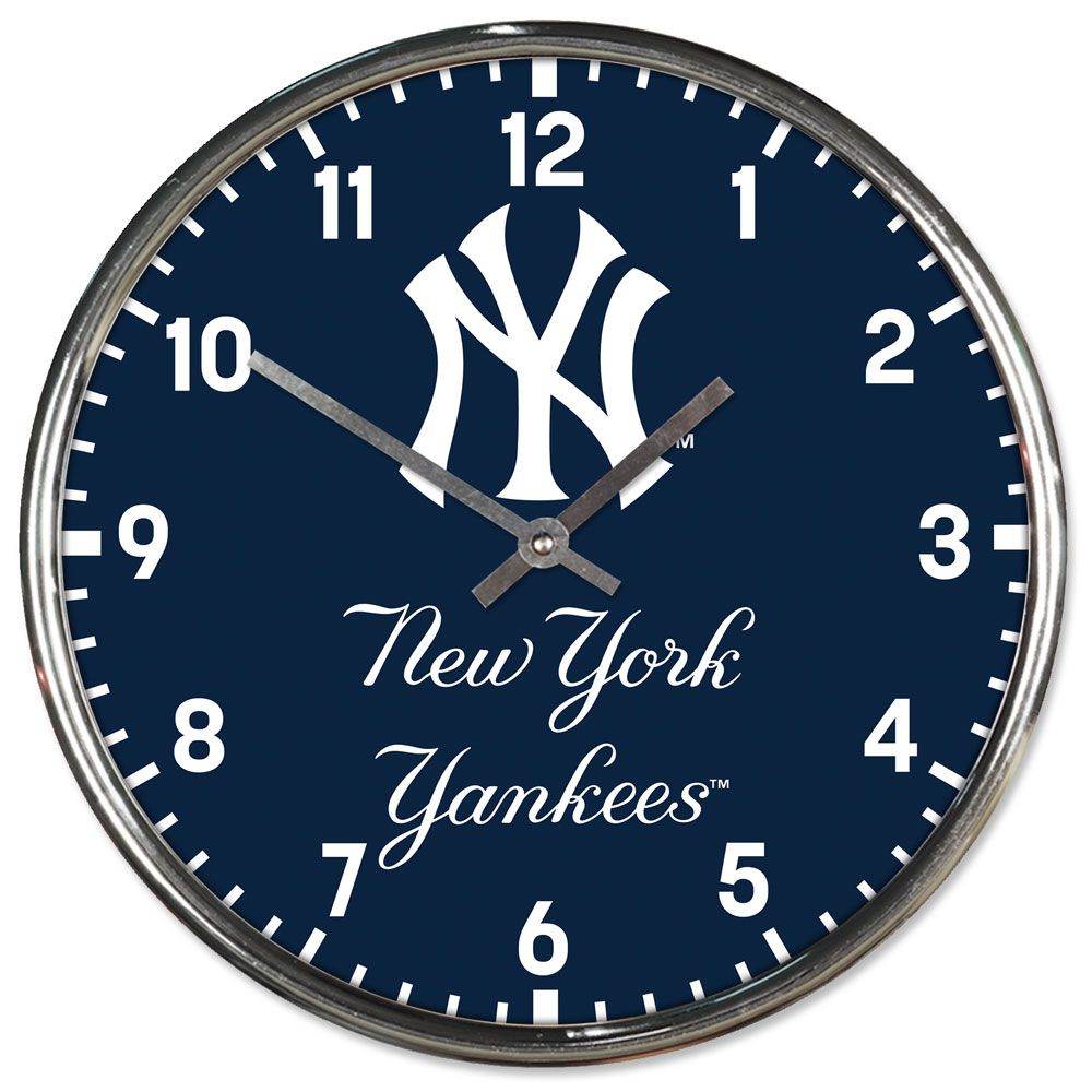 New York Yankees Round Chrome Wall Clock - ToylandEU