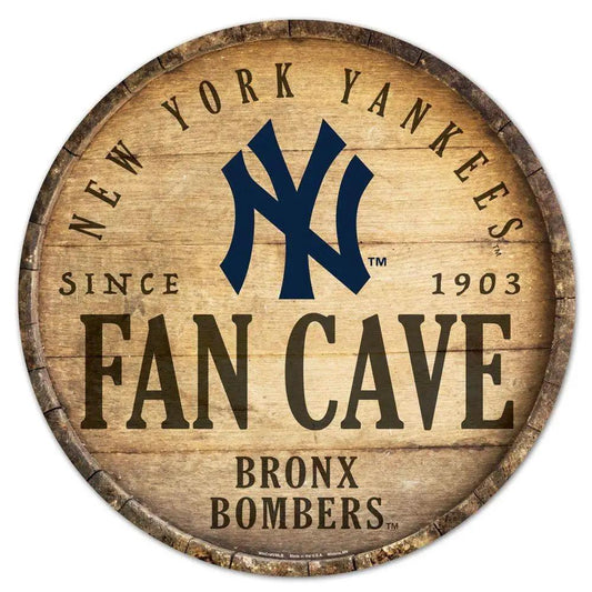  New York Yankees Round Wood Sign 14 Inch Barrel Top Design -  ToylandEU™