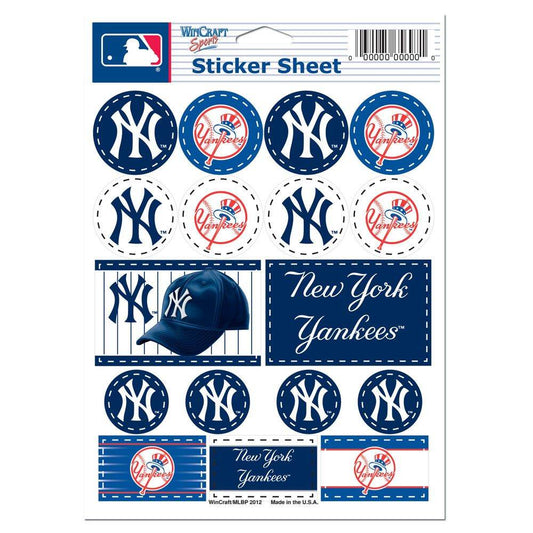 New York Yankees Vinyl Decal Sheet 5x7 Sticker Pack - ToylandEU