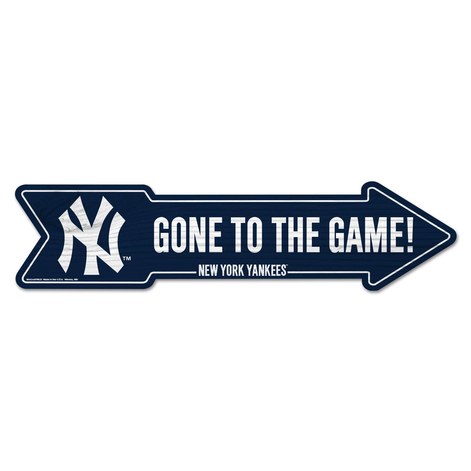 New York Yankees Wood Arrow Sign 6x24 Inches Wall Decor - ToylandEU