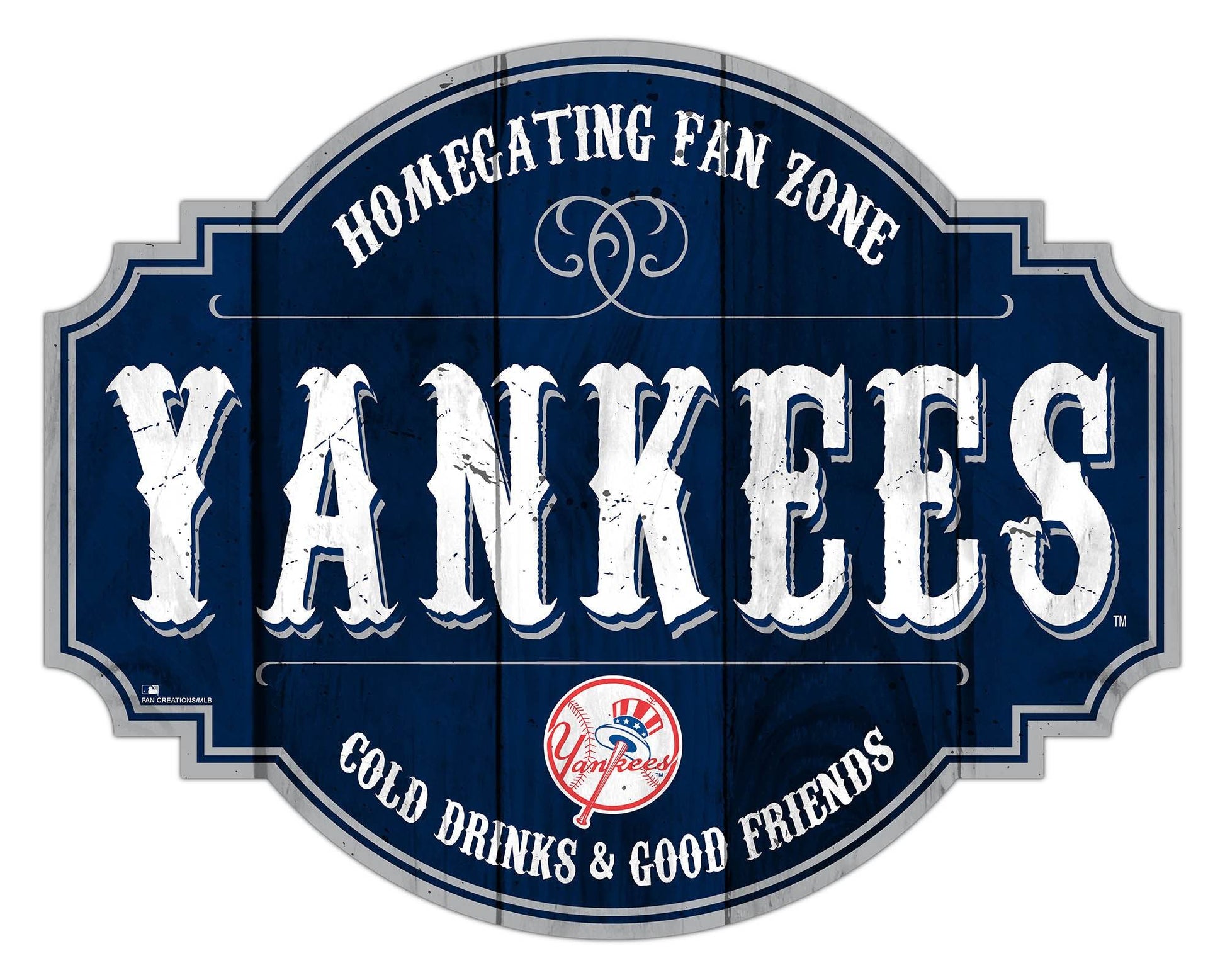 New York Yankees Wood Sign 12 Inch Homegating Tavern Decor - ToylandEU