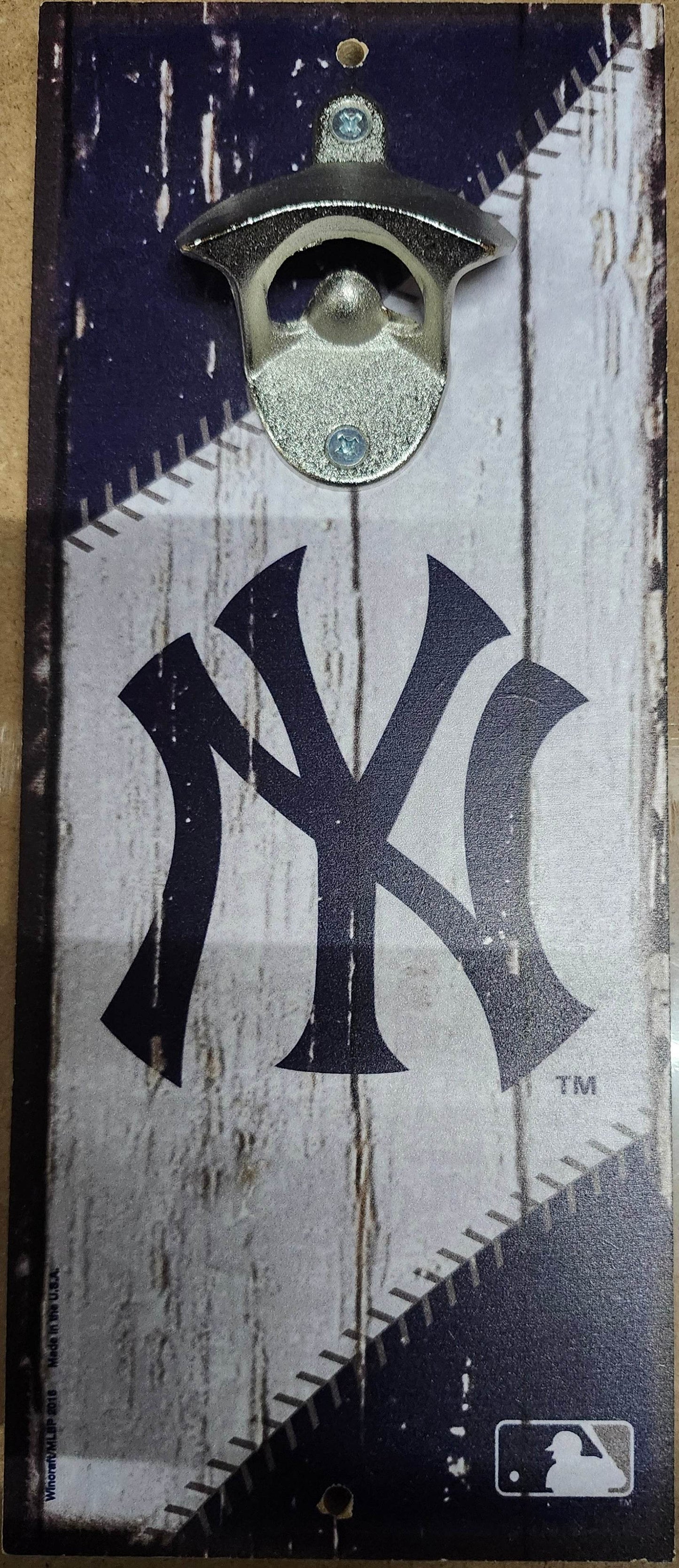 New York Yankees Wood Sign 5x11 Bottle Opener Alternate - ToylandEU
