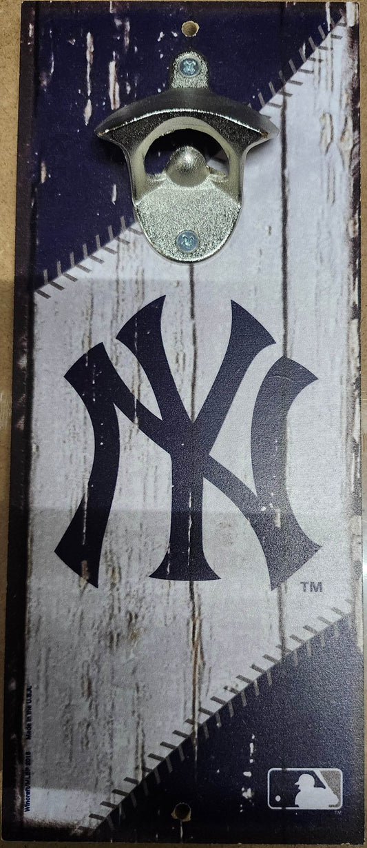New York Yankees Wood Sign 5x11 Bottle Opener Alternate - ToylandEU