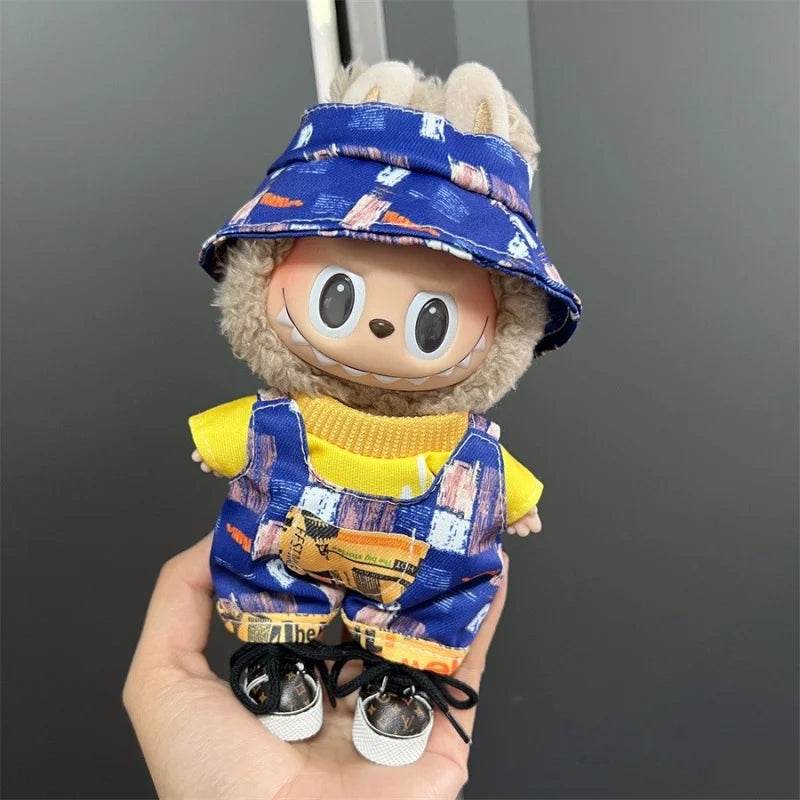 New for 17cm Labubu Dolls Clothes Set Leisure Overalls Gift - ToylandEU
