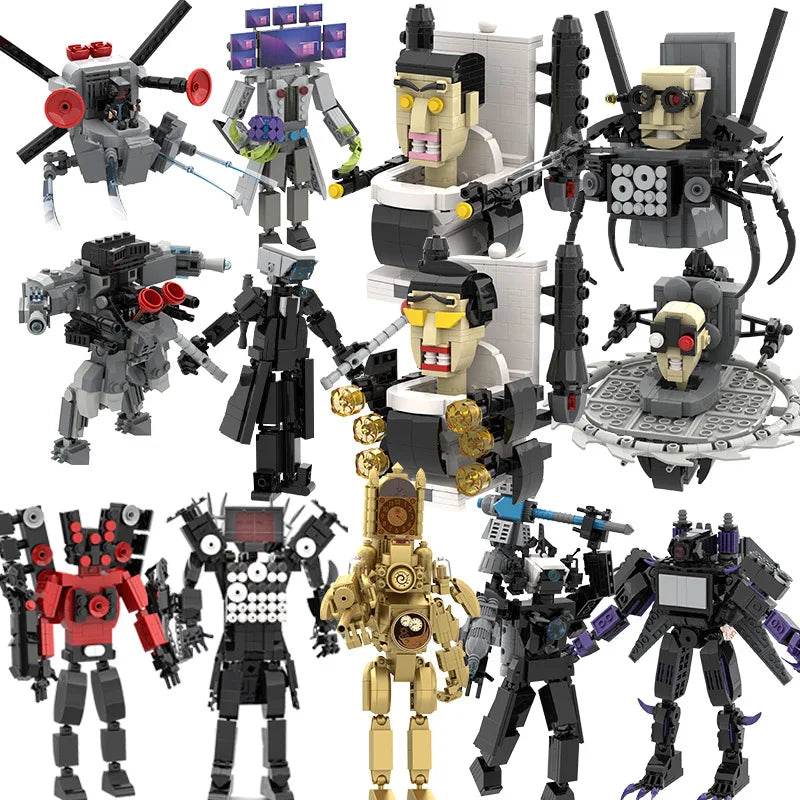 NewMoc Skibidi Toilet Man Building Blocks Camera Speaker Bricks Audio Robot Model Set for Kids and Adults Gift - ToylandEU