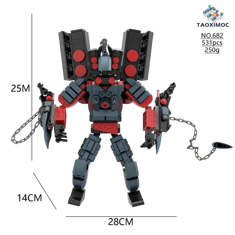 NewMoc Skibidi Toilet Man Building Blocks Camera Speaker Bricks Audio Robot Model Set for Kids and Adults Gift - ToylandEU