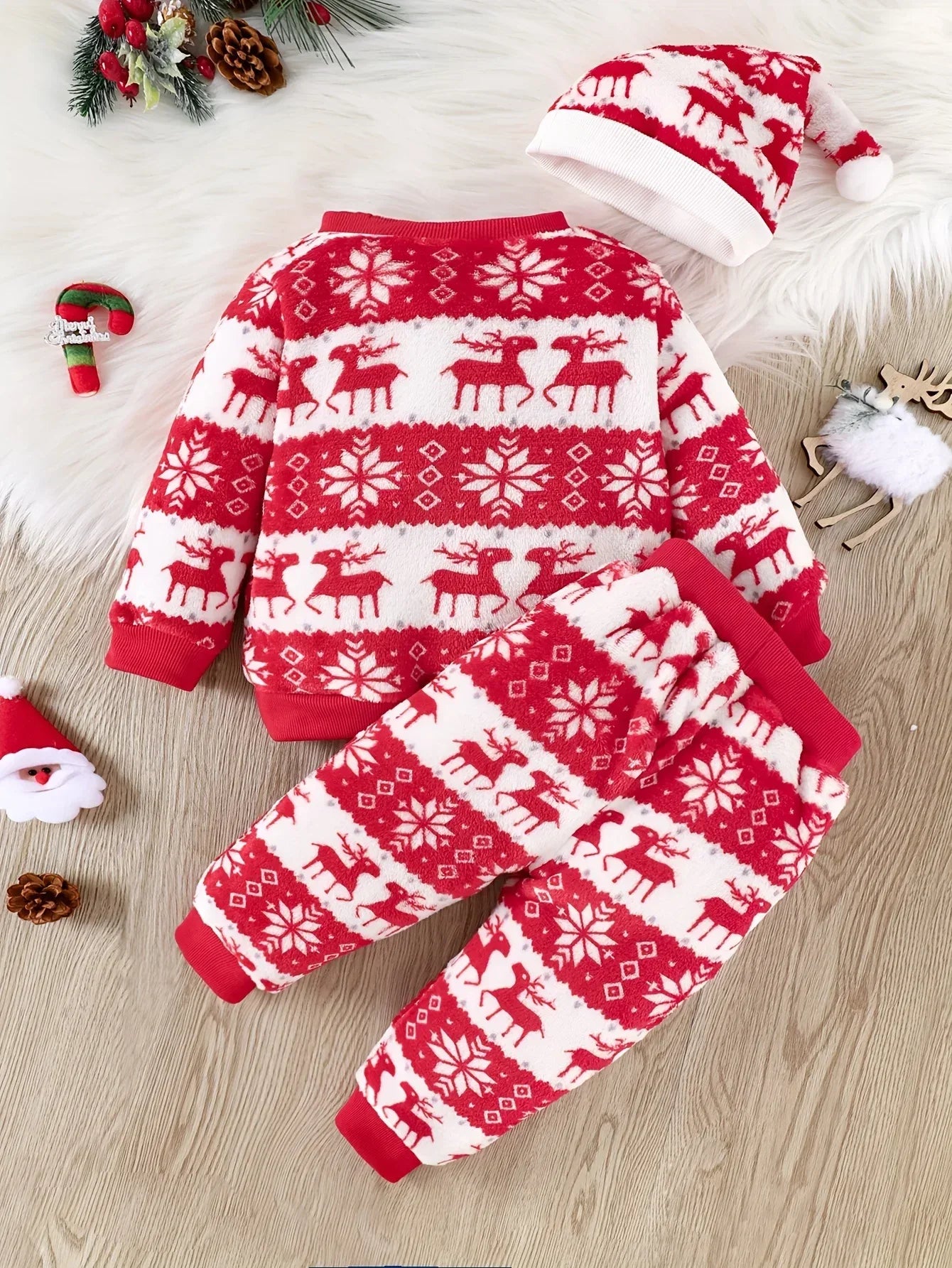 Newborn 0-12M Unisex Flannel 3 Piece Winter Set Polyester Warm - ToylandEU