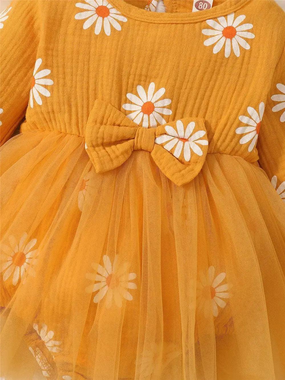  Newborn Baby Girl Dress Daisy Tulle Patchwork Soft Knit -  ToylandEU™