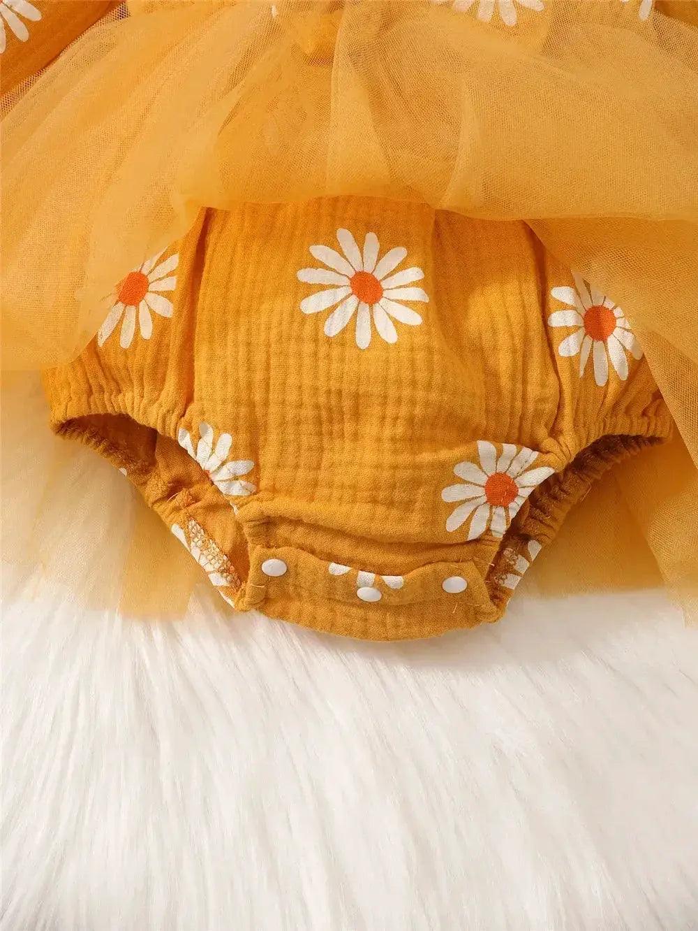  Newborn Baby Girl Dress Daisy Tulle Patchwork Soft Knit -  ToylandEU™