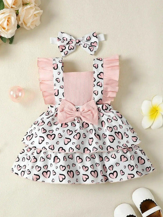  Newborn Baby Girl Dress Flutter Sleeves Print Cotton -  ToylandEU™