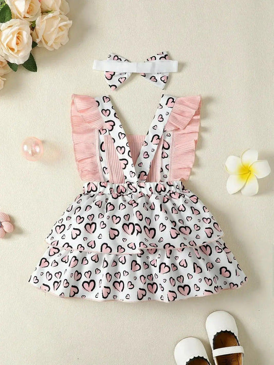  Newborn Baby Girl Dress Flutter Sleeves Print Cotton -  ToylandEU™