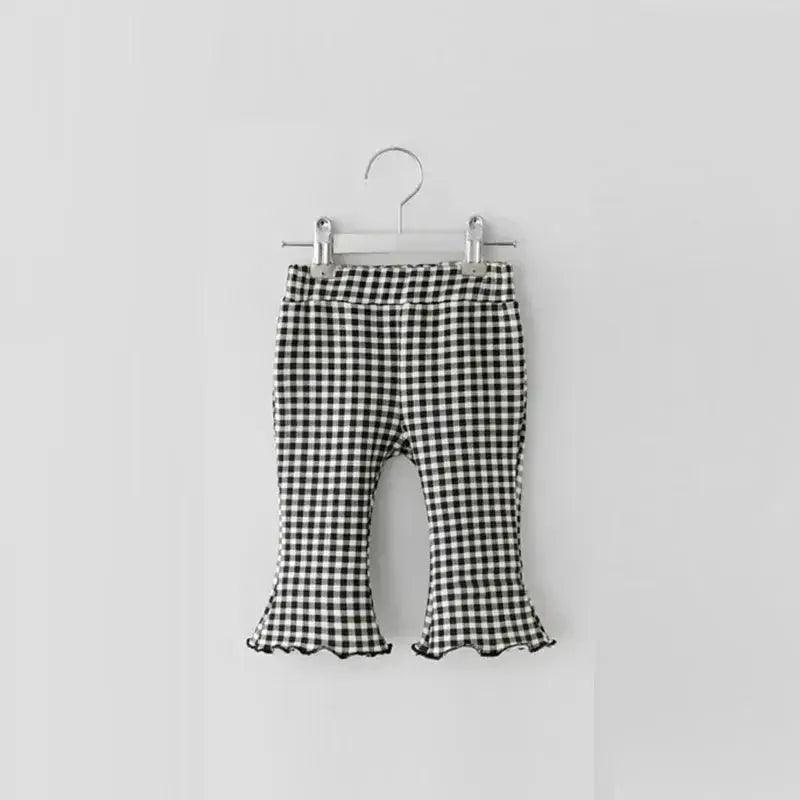  Newborn Baby Girl Plaid Bell Bottom Pants Elastic -  ToylandEU™