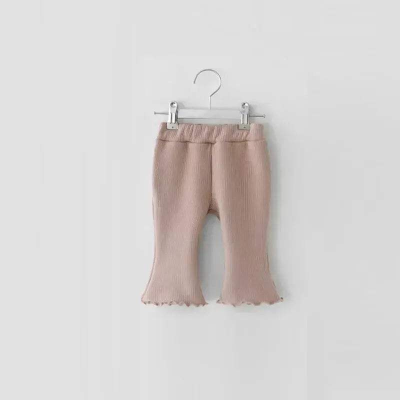 Newborn Baby Girl Plaid Bell Bottom Pants With Elastic Waist - ToylandEU