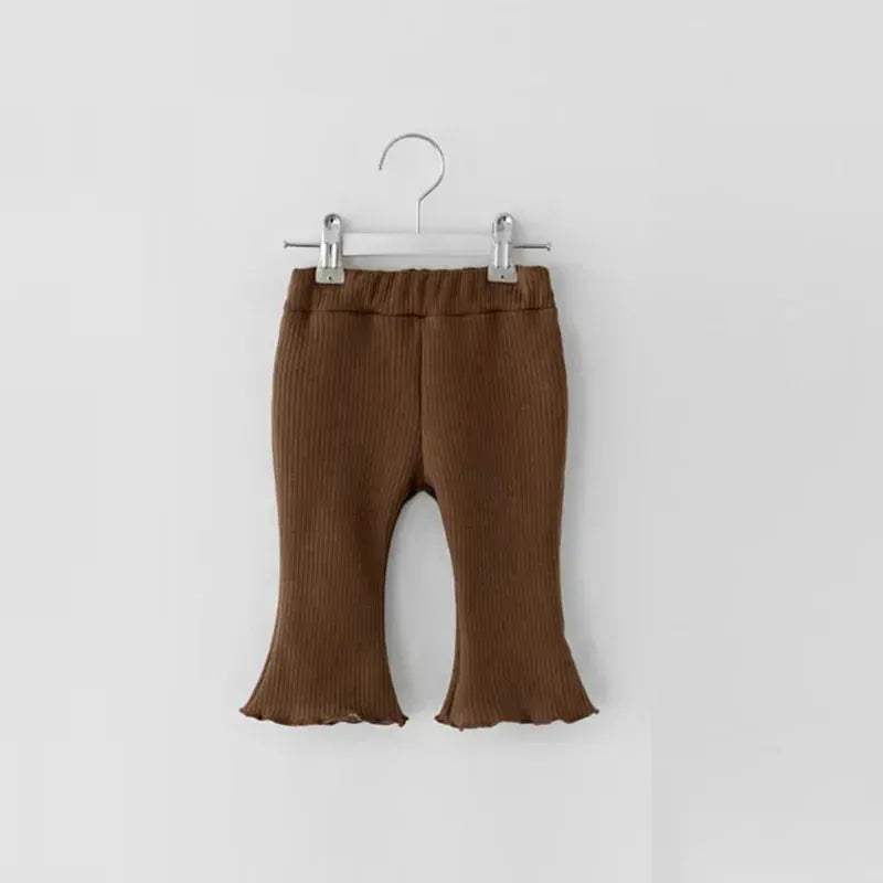 Newborn Baby Girl Plaid Bell Bottom Pants With Elastic Waist - ToylandEU