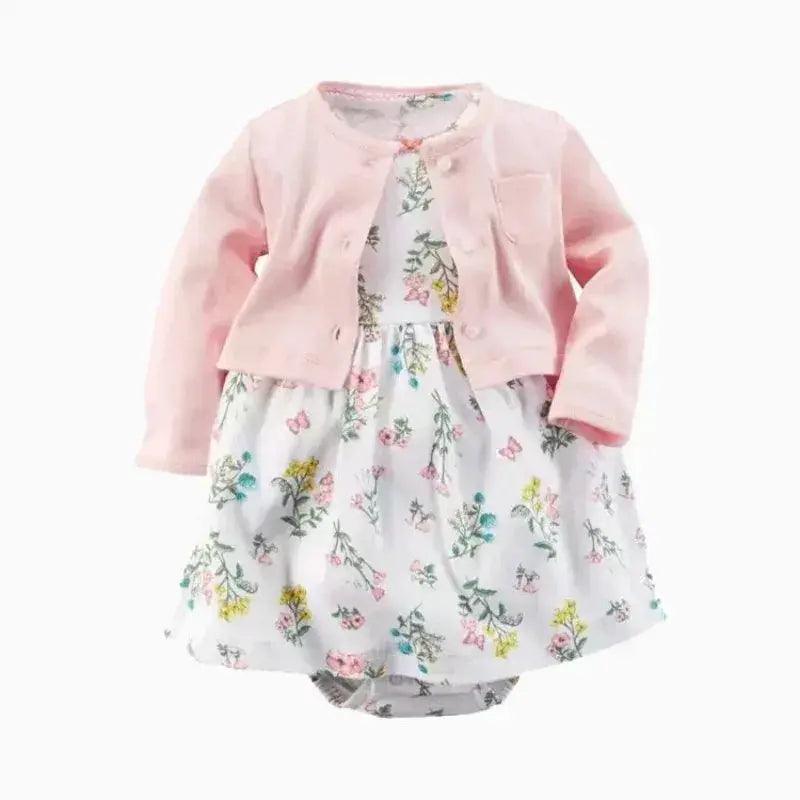  Newborn Baby Girls Floral Button Romper Set Cotton Coat -  ToylandEU™
