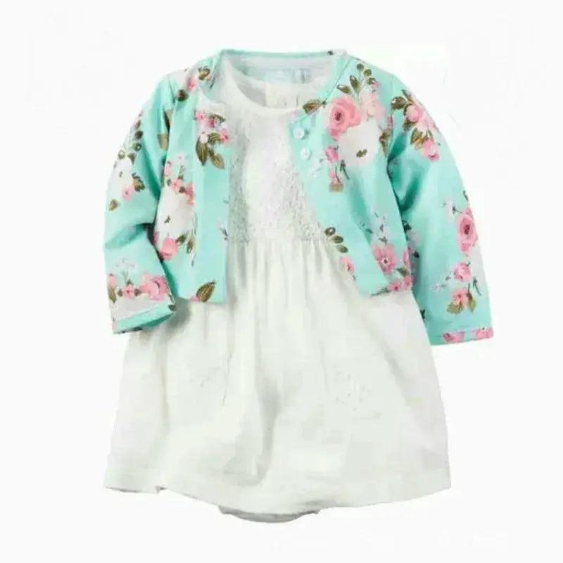  Newborn Baby Girls Floral Button Romper Set Cotton Coat -  ToylandEU™