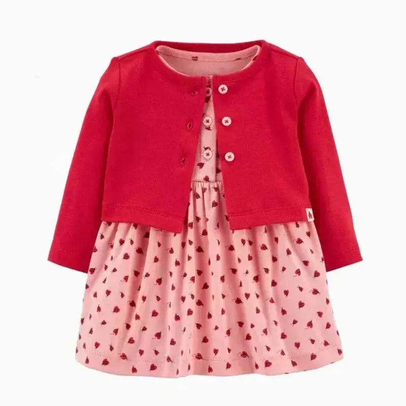  Newborn Baby Girls Floral Button Romper Set Cotton Coat -  ToylandEU™