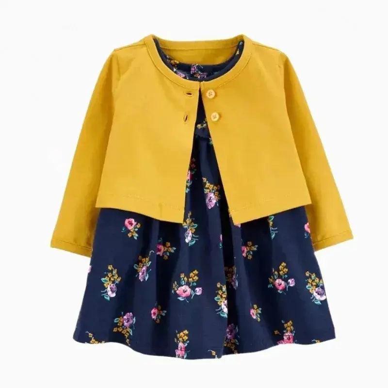  Newborn Baby Girls Floral Button Romper Set Cotton Coat -  ToylandEU™