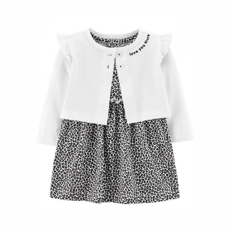 Newborn Baby Girls Floral Button Romper Set With Coat - ToylandEU