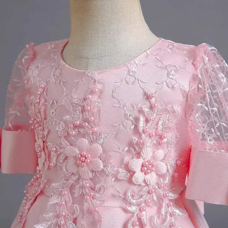 Newborn Baby Pink Lace Dress For Special Occasions - ToylandEU
